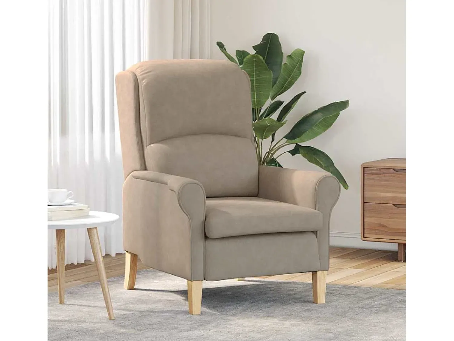 Poltrona| Poltrona | Cadeira Relax Cinzento-acastanhado 76x94x102 cm Microfibra SHL223278 Taupe