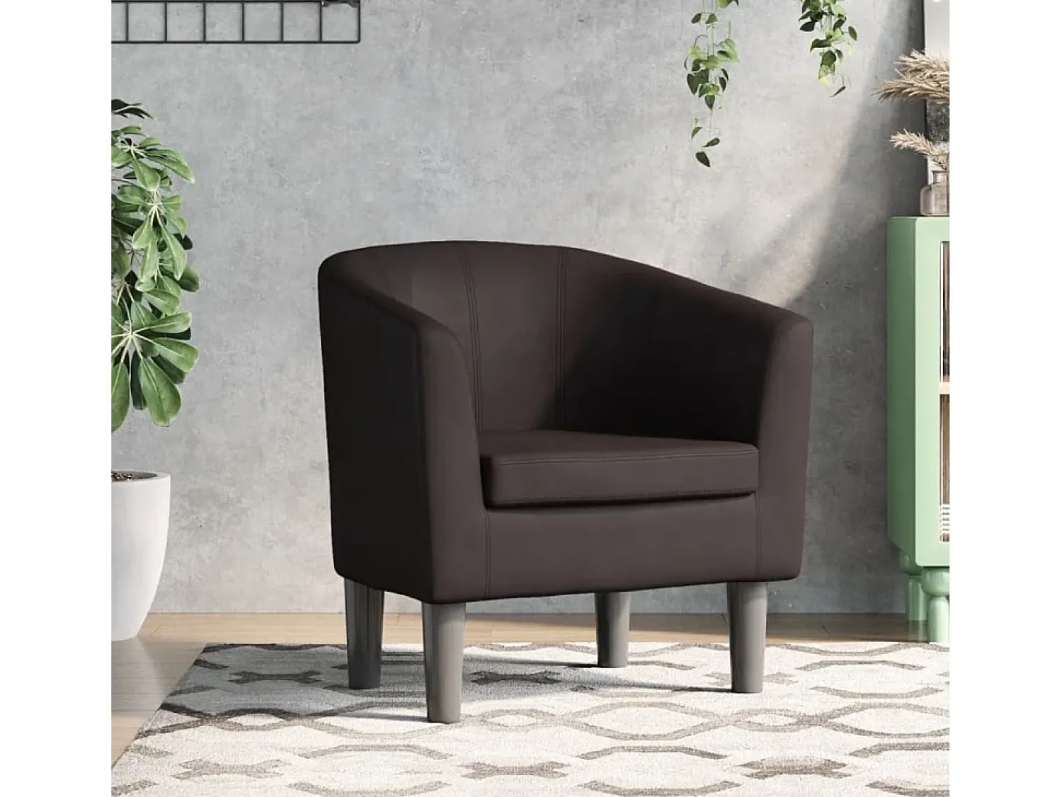 Poltrona* Poltrona | Cadeira Relax couro artificial SHL286328 Castanho