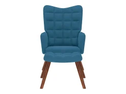 Poltrona| Poltrona | Cadeira Relax com banco veludo SHL229388 Azul