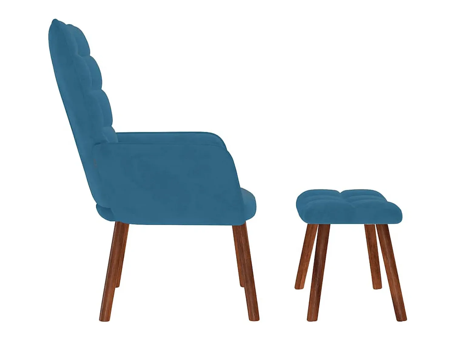 Poltrona| Poltrona | Cadeira Relax com banco veludo SHL229388 Azul