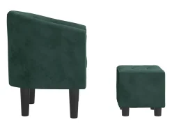Poltrona | Cadeira Relax com apoio de pés veludo verde-escuro SHL615705^ Poltrona