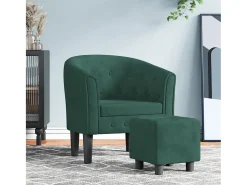 Poltrona | Cadeira Relax com apoio de pés veludo verde-escuro SHL615705^ Poltrona