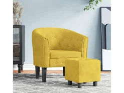 Poltrona| Poltrona | Cadeira Relax com apoio de pés veludo SHL933131 Amarelo