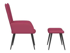 Clearance Poltrona | Cadeira Relax com banco veludo tinto SHL465282 Vermelho