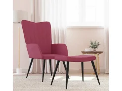 Clearance Poltrona | Cadeira Relax com banco veludo tinto SHL465282 Vermelho