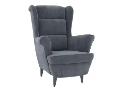 Discount Poltrona | Cadeira Relax com banco veludo cinzento-escuro SHL274100 Cinza antracite