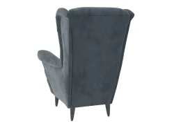 Discount Poltrona | Cadeira Relax com banco veludo cinzento-escuro SHL274100 Cinza antracite