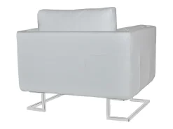 Poltrona| Poltrona | Cadeira Relax cubo com pés cromados couro artificial SHL527826 Branco