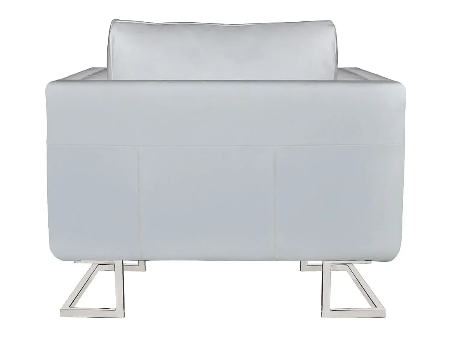 Poltrona| Poltrona | Cadeira Relax cubo com pés cromados couro artificial SHL527826 Branco