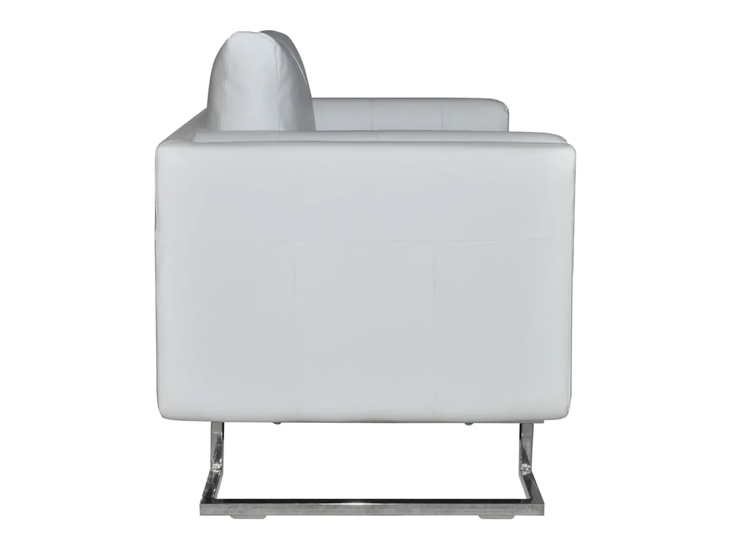 Poltrona| Poltrona | Cadeira Relax cubo com pés cromados couro artificial SHL527826 Branco