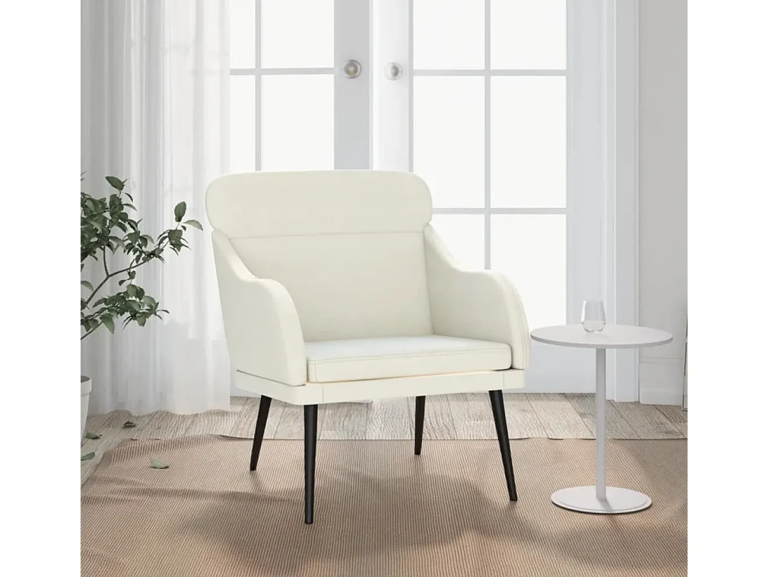 Poltrona* Poltrona | Cadeira Relax com apoio de braços 63x76x80 cm veludo cor SHL918554 Creme