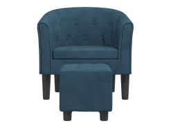 Poltrona | Cadeira Relax com apoio de pés veludo azul-escuro SHL338089^ Poltrona