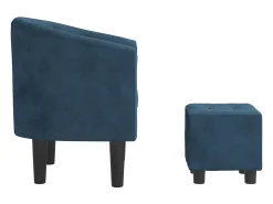 Poltrona | Cadeira Relax com apoio de pés veludo azul-escuro SHL338089^ Poltrona