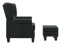 Poltrona| Poltrona | Cadeira Relax com apoio de pés tecido cinzento-escuro SHL274711 Cinza antracite