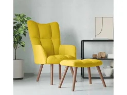 Outlet Poltrona | Cadeira Relax com banco veludo mostarda SHL475152 Amarelo