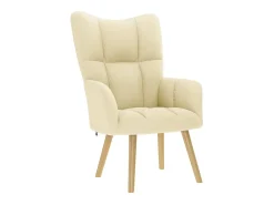 Poltrona* Poltrona | Cadeira Relax com banco p/ pés tecido cor SHL180529 Creme