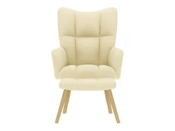 Poltrona* Poltrona | Cadeira Relax com banco p/ pés tecido cor SHL180529 Creme