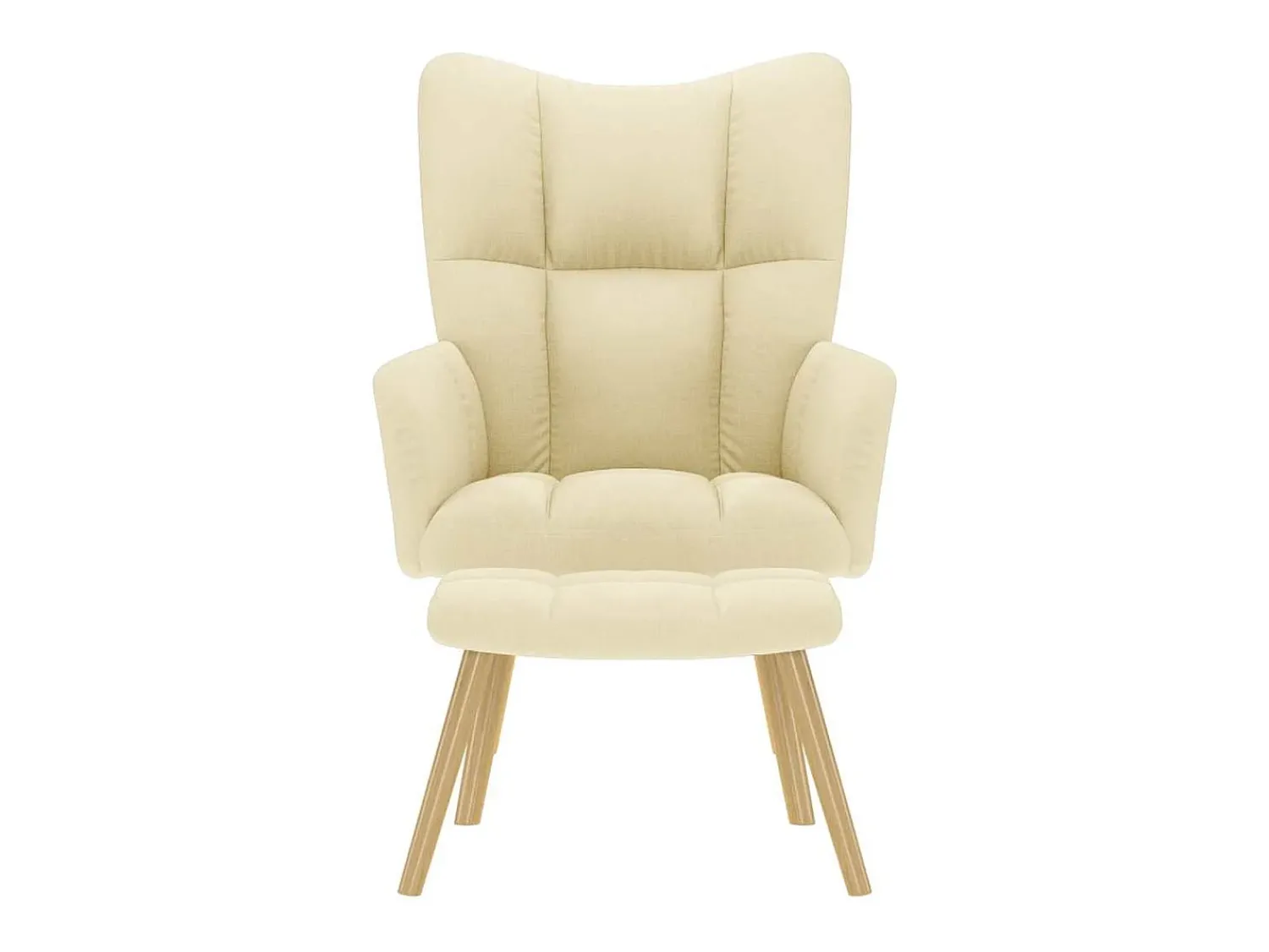 Poltrona* Poltrona | Cadeira Relax com banco p/ pés tecido cor SHL180529 Creme