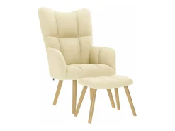 Poltrona* Poltrona | Cadeira Relax com banco p/ pés tecido cor SHL180529 Creme