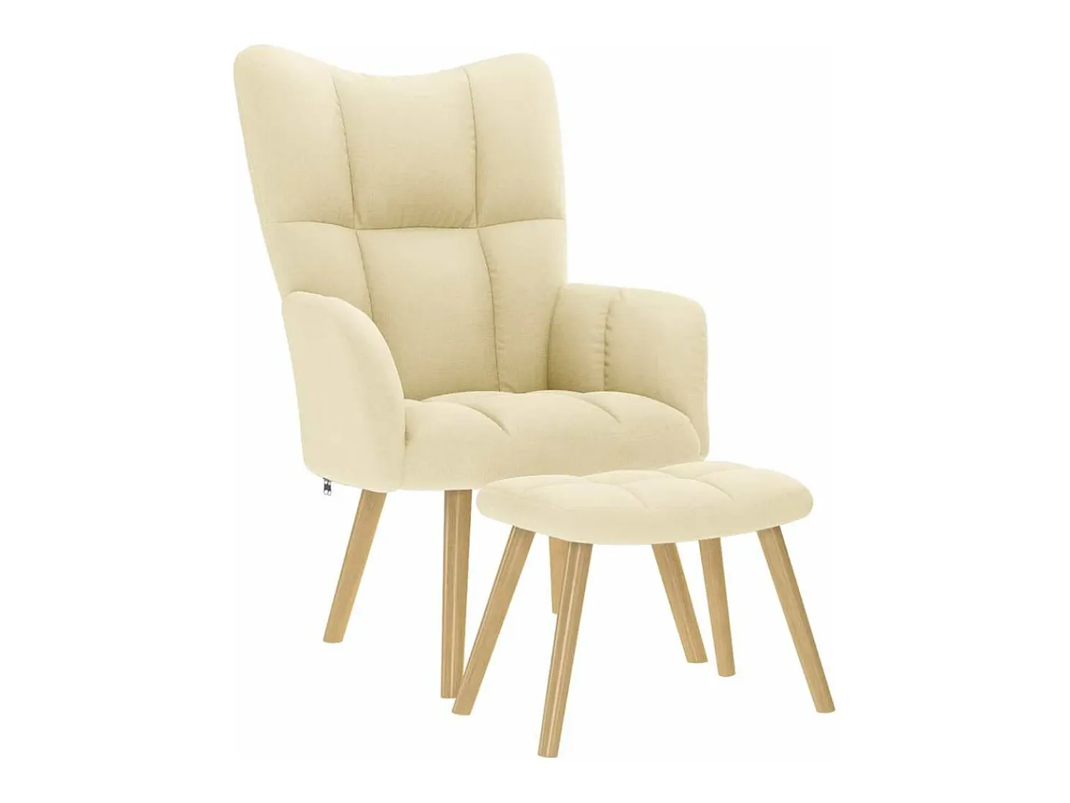 Poltrona* Poltrona | Cadeira Relax com banco p/ pés tecido cor SHL180529 Creme