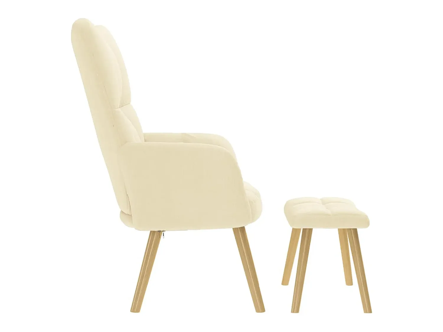 Poltrona* Poltrona | Cadeira Relax com banco p/ pés tecido cor SHL180529 Creme
