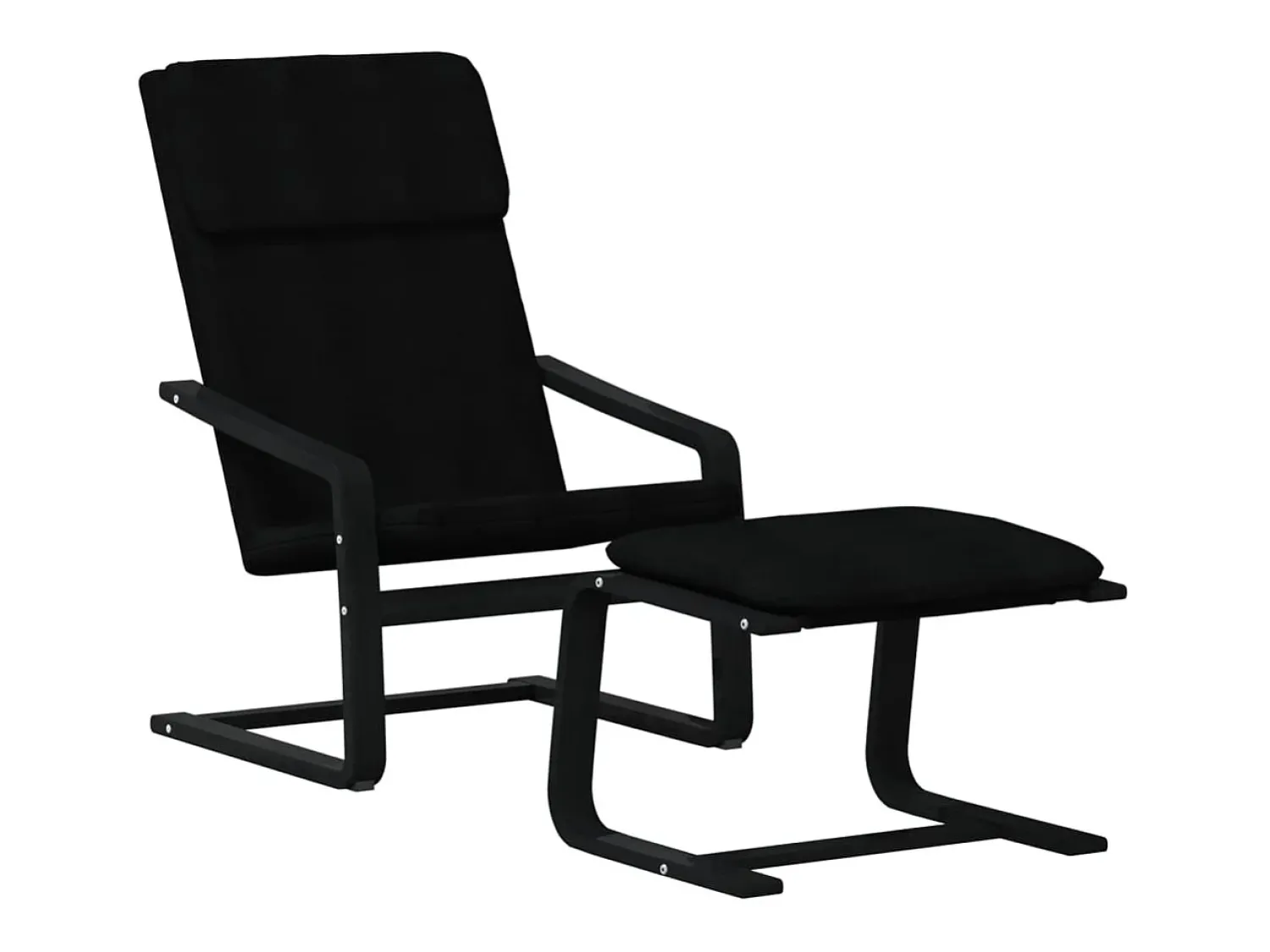 Poltrona* Poltrona | Cadeira Relax com banco p/ pés tecido SHL638216 Preto