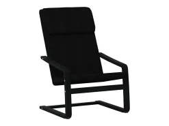Poltrona* Poltrona | Cadeira Relax com banco p/ pés tecido SHL638216 Preto