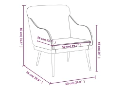 Poltrona | Cadeira Relax com apoio de braços 63x76x80 cm couro artificial SHL996551 Preto