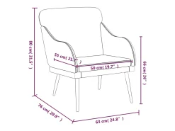Poltrona | Cadeira Relax com apoio de braços 63x76x80 cm couro artificial SHL996551 Preto