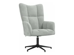 Poltrona| Poltrona | Cadeira Relax com banco veludo -claro SHL383166 Cinzento