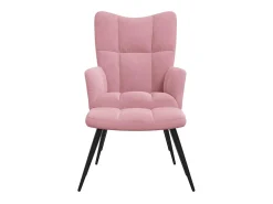Hot Poltrona | Cadeira Relax com banco veludo SHL451315 Rosa