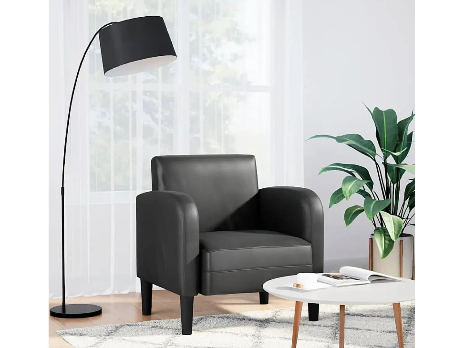 Poltrona | Cadeira Relax com apoios de braços 54 cm couro artificial SHL135572^ Poltrona