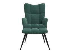 Poltrona | Cadeira Relax com banco veludo verde-escuro SHL139185^ Poltrona