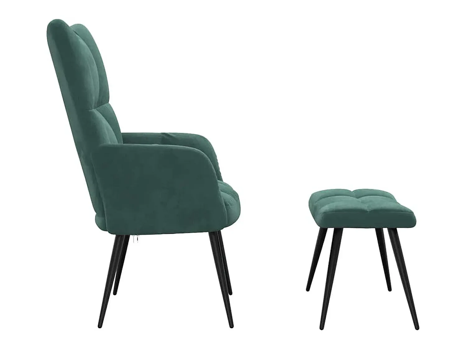 Poltrona | Cadeira Relax com banco veludo verde-escuro SHL139185^ Poltrona