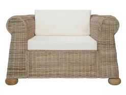 Poltrona| Poltrona | Cadeira Relax com almofadões em vime natural SHL265313 Castanho