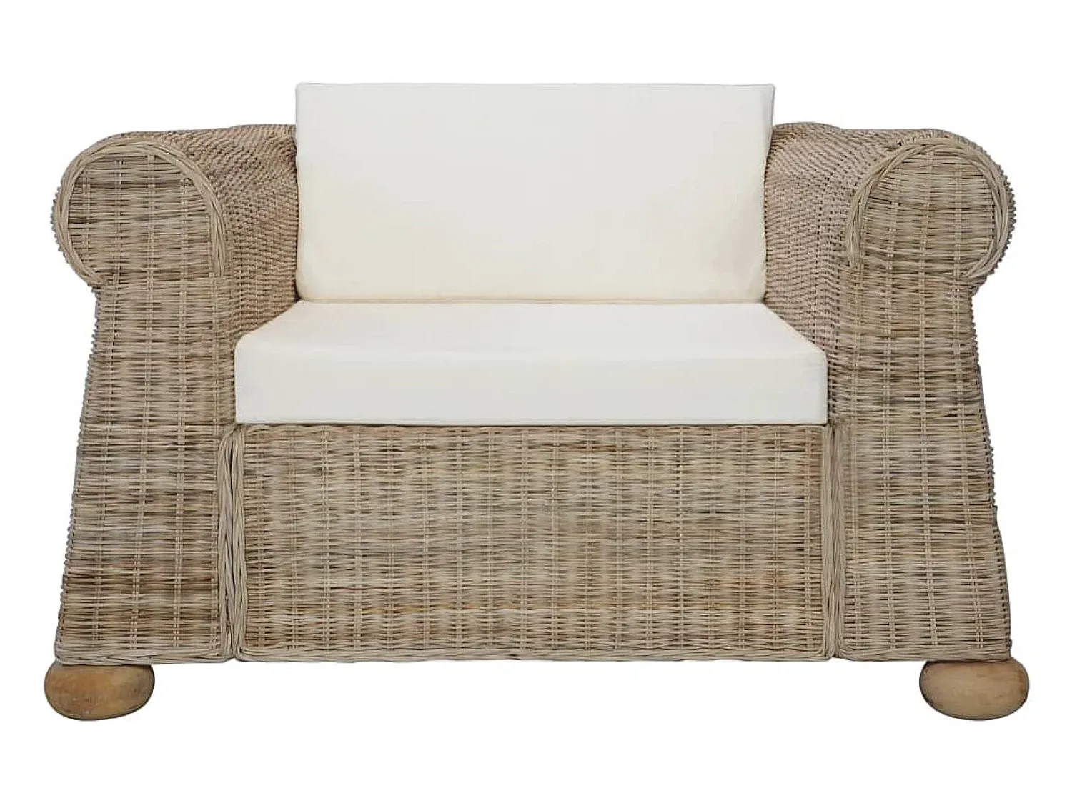 Poltrona| Poltrona | Cadeira Relax com almofadões em vime natural SHL265313 Castanho