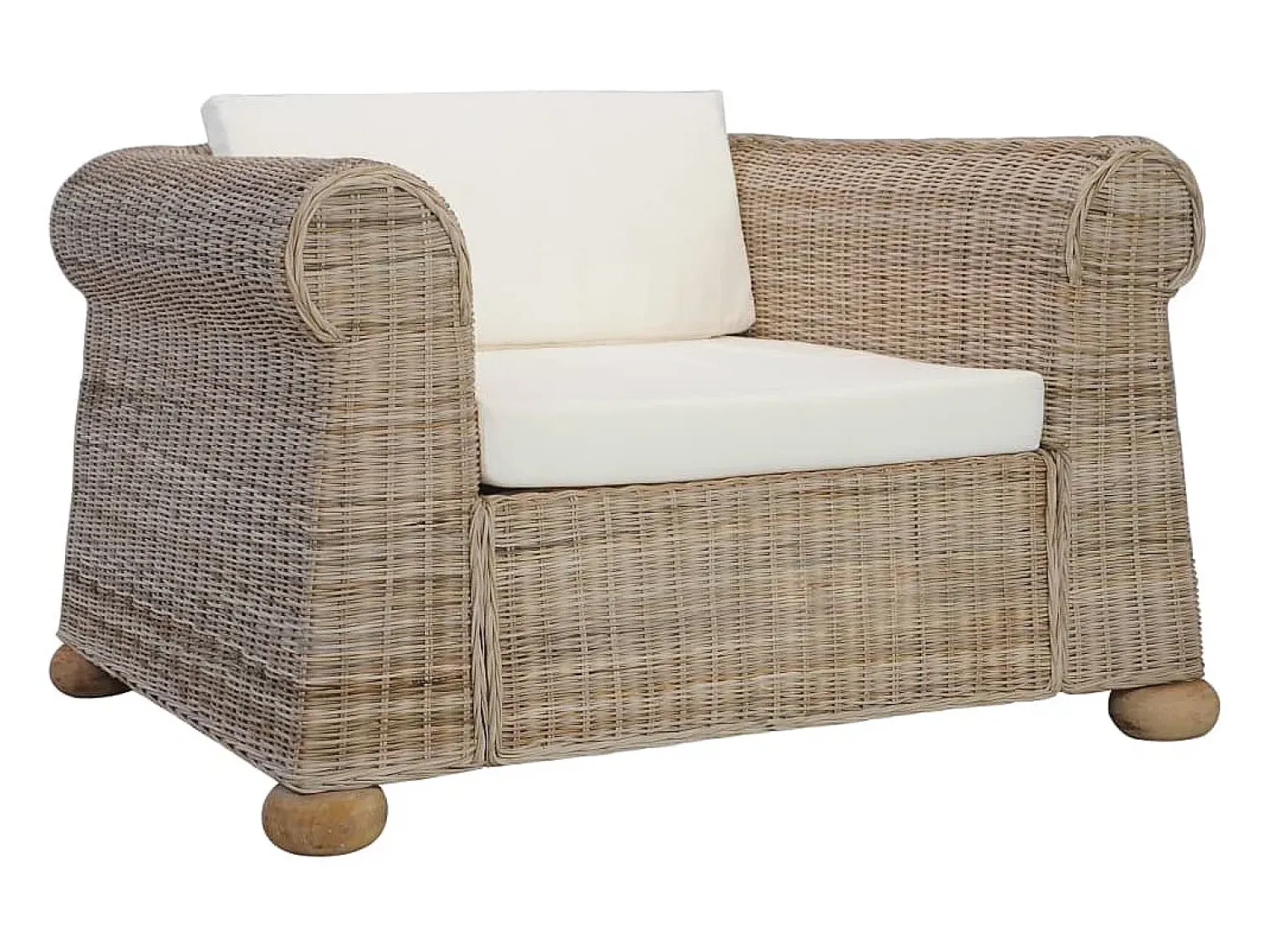 Poltrona| Poltrona | Cadeira Relax com almofadões em vime natural SHL265313 Castanho
