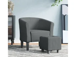 Poltrona| Poltrona | Cadeira Relax com apoio de pés tecido cinzento-escuro SHL889665 Cinza antracite