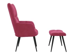 Poltrona* Poltrona | Cadeira Relax com banco veludo tinto SHL94972 Vermelho