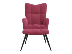 Poltrona* Poltrona | Cadeira Relax com banco veludo tinto SHL94972 Vermelho