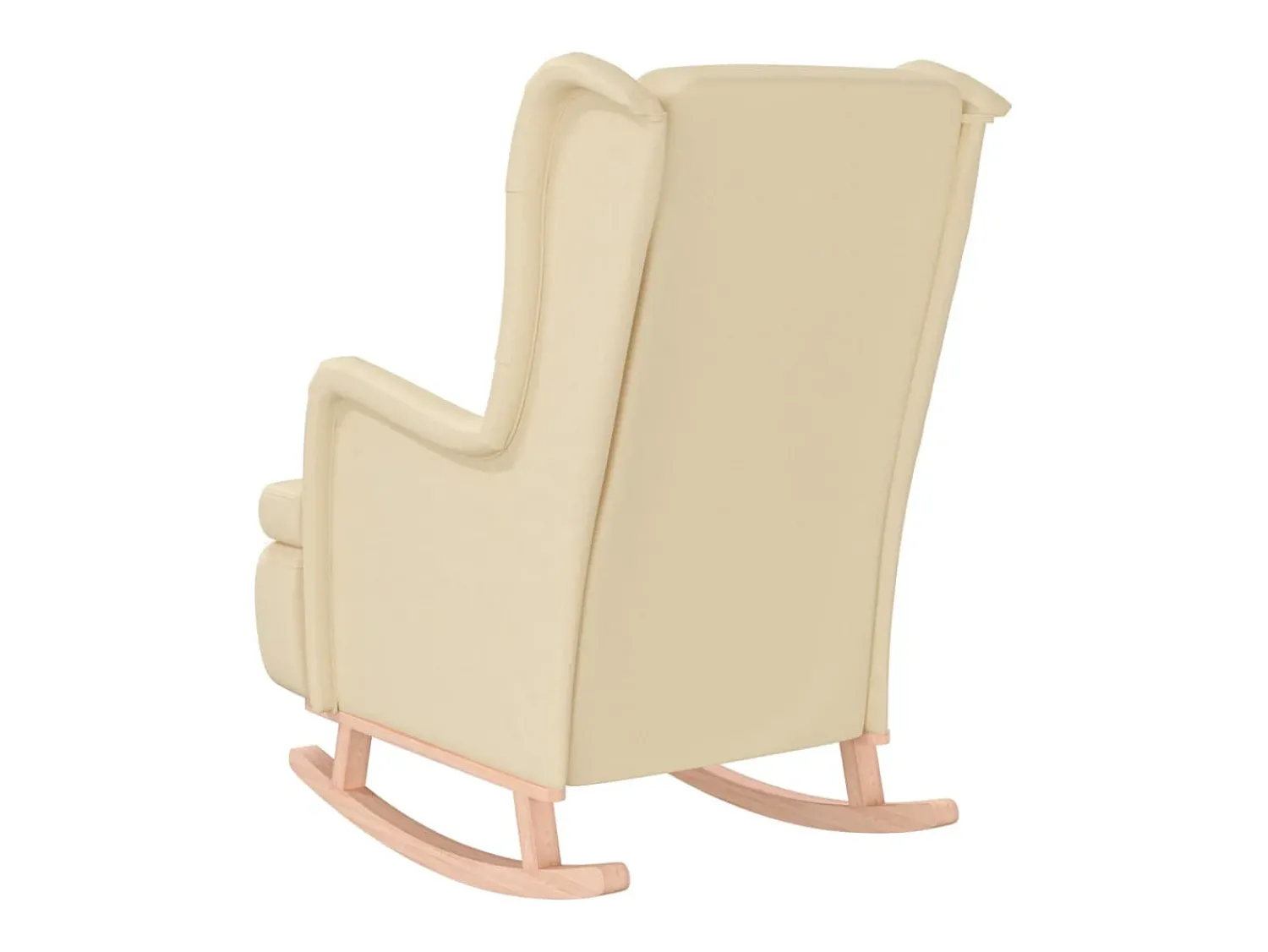 Poltrona | Cadeira Relax com pés de baloiço seringueira maciça tecido cor SHL539690 Creme