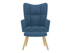 Poltrona| Poltrona | Cadeira Relax com banco p/ pés tecido SHL955408 Azul