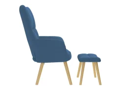 Poltrona| Poltrona | Cadeira Relax com banco p/ pés tecido SHL955408 Azul
