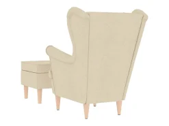 Hot Poltrona | Cadeira Relax com apoio de pés tecido cor SHL594057 Creme