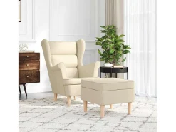 Hot Poltrona | Cadeira Relax com apoio de pés tecido cor SHL594057 Creme