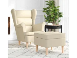 Hot Poltrona | Cadeira Relax com apoio de pés tecido cor SHL594057 Creme