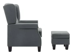Poltrona| Poltrona | Cadeira Relax com apoio de pés tecido -claro SHL852445 Cinzento