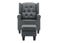 Poltrona| Poltrona | Cadeira Relax com apoio de pés tecido -claro SHL852445 Cinzento