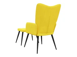 New Poltrona | Cadeira Relax com banco tecido mostarda SHL972587 Amarelo