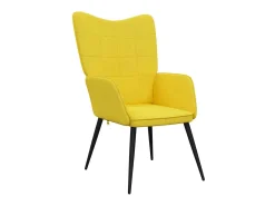New Poltrona | Cadeira Relax com banco tecido mostarda SHL972587 Amarelo